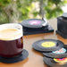 Retro Vinyl Coasters with Turntable Holder