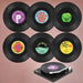 Retro Vinyl Coasters with Turntable Holder