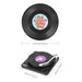 Retro Vinyl Coasters with Turntable Holder