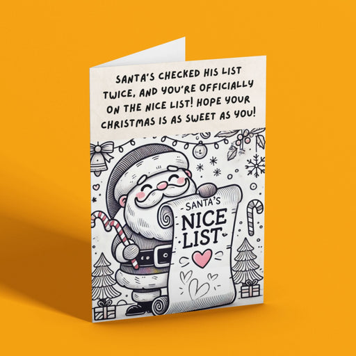 Santa’s Nice List Christmas Card | Printable Card