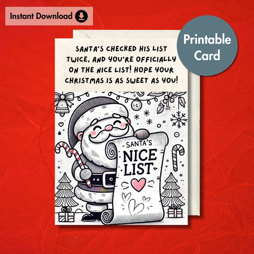 Santa’s Nice List Christmas Card | Printable Card