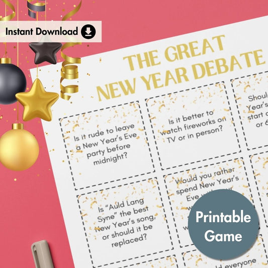 The Great New Year Debate Game – Instant Download Printable