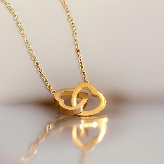 Two Entwined Hearts Pendant Necklace
