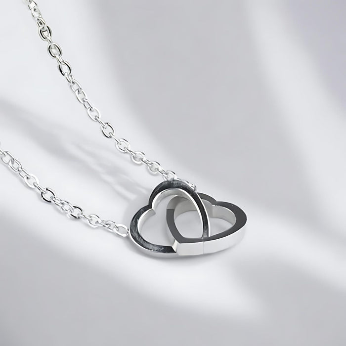 Two Entwined Hearts Pendant Necklace