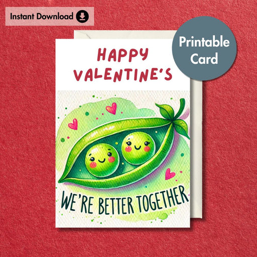 Two Peas in a Pod Printable Valentine’s Card | Instant Download