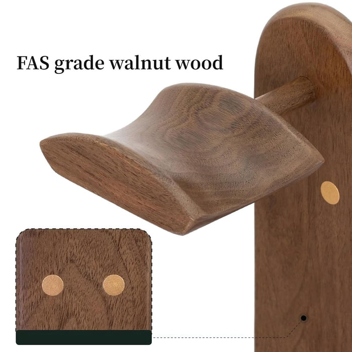 Walnut Wood Gamer Controller Rack and Headphone Holder