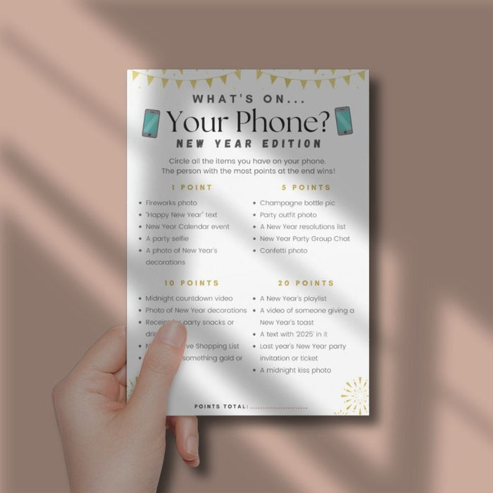 What's On Your Phone: New Year Edition Game – Instant Download Printable