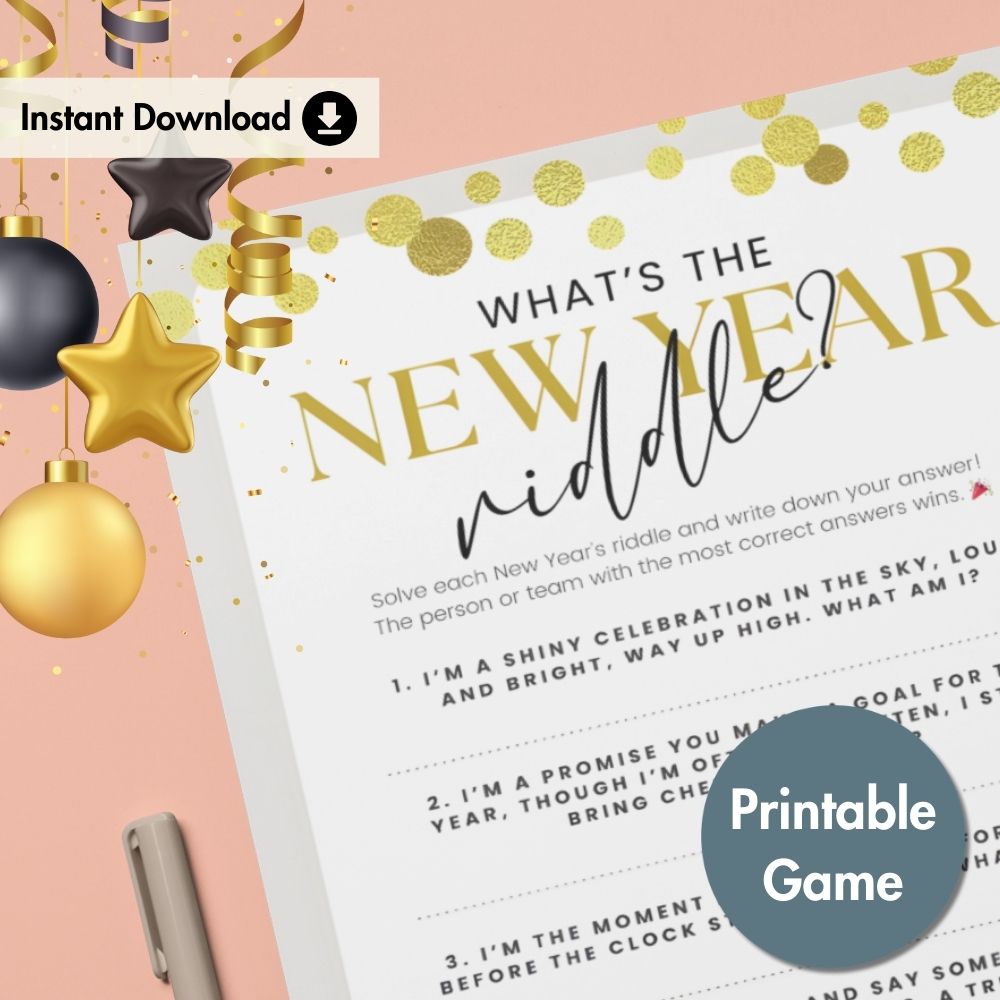 What’s the New Year Riddle? Printable Activity Sheet Game