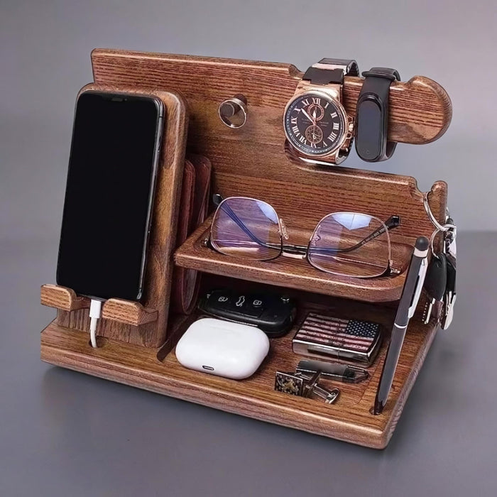 Wooden Desktop Docking Station & Organiser