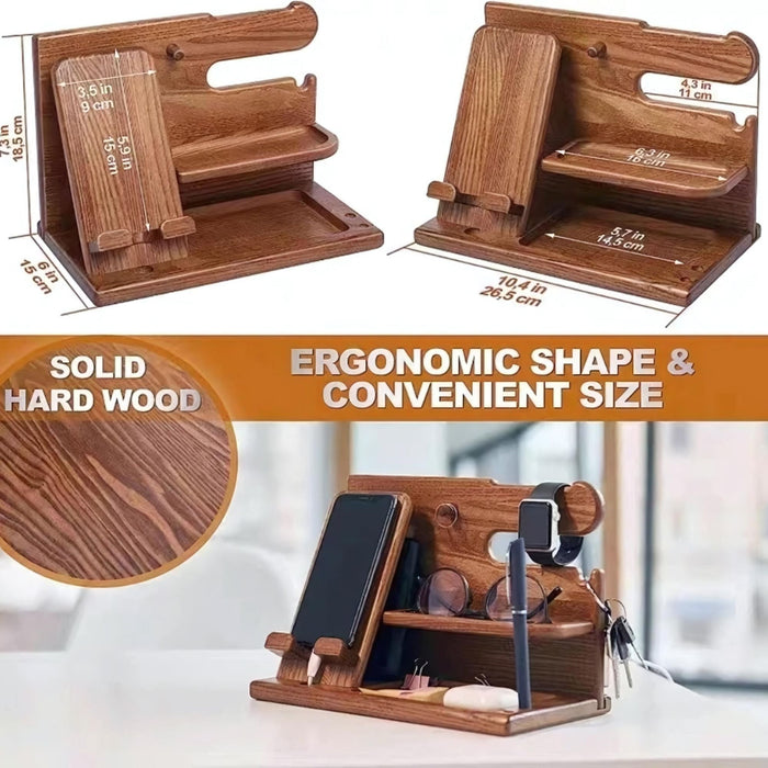 Wooden Desktop Docking Station & Organiser