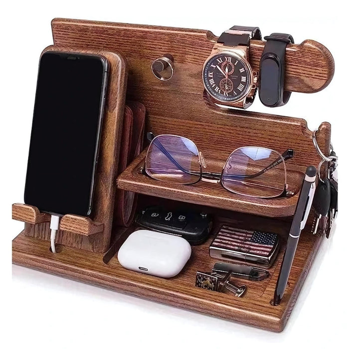 Wooden Desktop Docking Station & Organiser