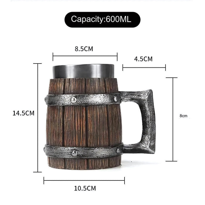 Wooden Viking Tankard Mug