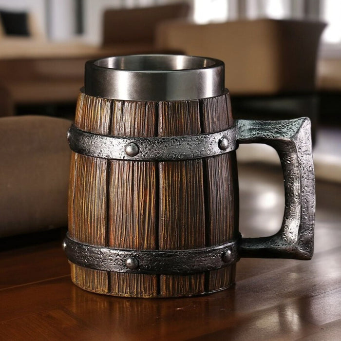 Wooden Viking Tankard Mug