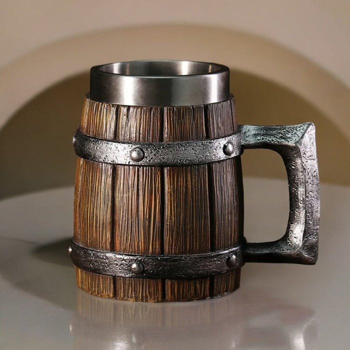 Wooden Viking Tankard Mug