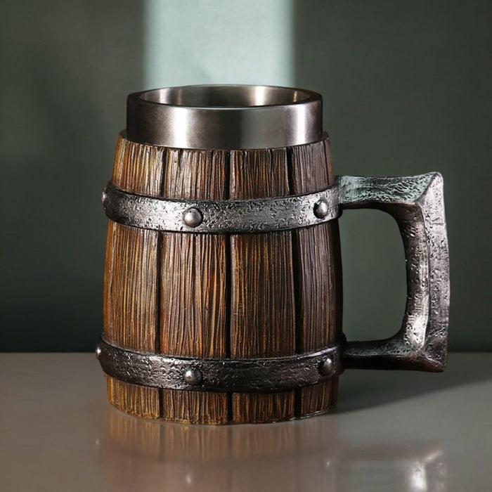 Wooden Viking Tankard Mug