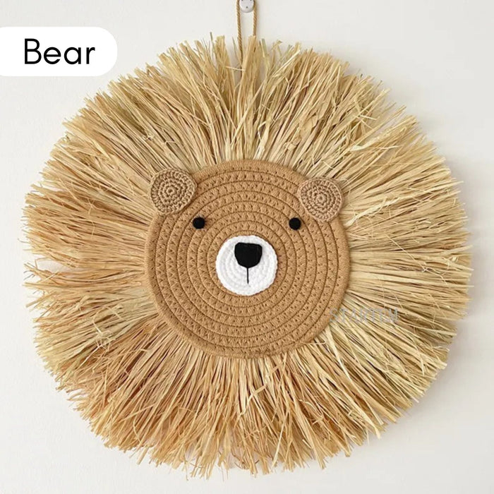 Woven Lion Wall Hanging - Animal Nursery Decor