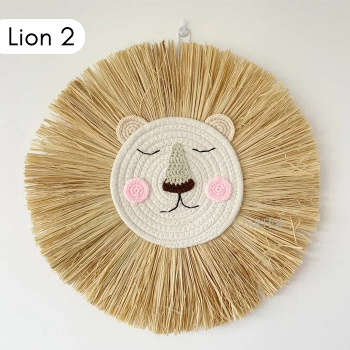 Woven Lion Wall Hanging - Animal Nursery Decor