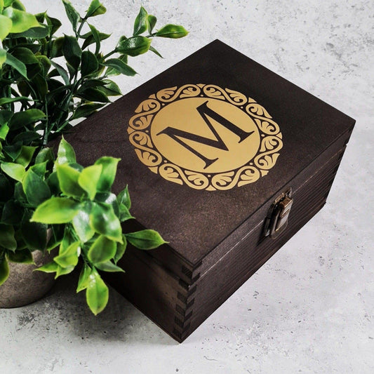 21st Birthday Memory Box I 21st 18th Birthday Gift for Her Him I Wooden Monogram Box With Lock