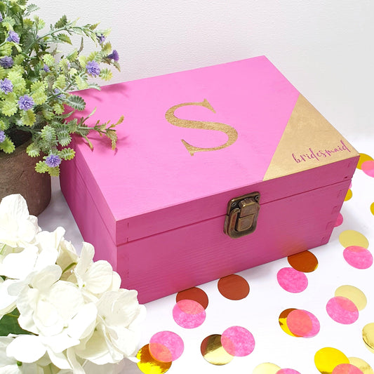 Bridesmaid Proposal Box I Personalised Initial Bridal Shower Favour I Bridesmaid Keepsake Box I Will You Be My Bridesmaid Wedding Gift Box