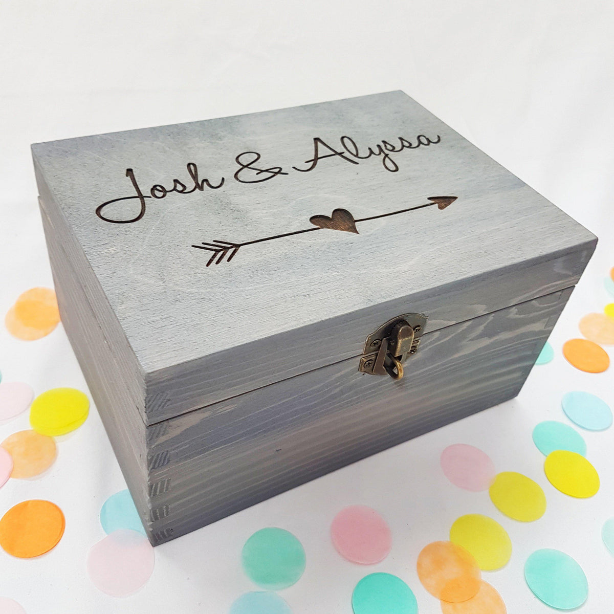 Engraved Couples Photo Keepsake Box - Solid Oak Wedding Memory Box — Make  Memento