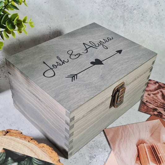 Engraved Anniversary Memory Box I Couples Gift for Him Her I Luxury Gift for Husband Wife