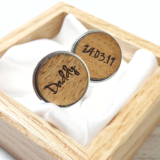 Engraved Daddy Cufflinks I New Dad Gift I Birthday Gift for Him