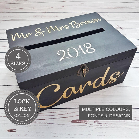 Gold and Black Wedding Card Box