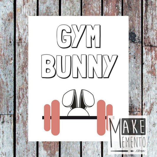 Gym Bunny Printable Poster