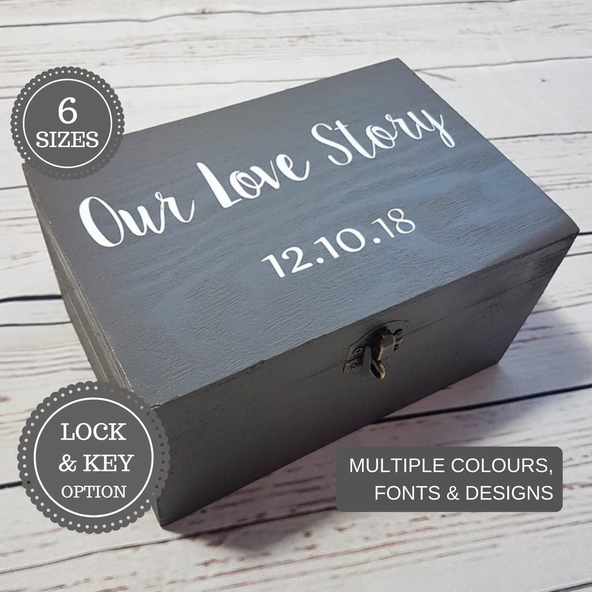 Our Love Story Wooden Anniversary Box I 5th Wedding Anniversary 
