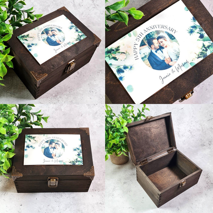 25th Wedding Anniversary Silver Photo Hearts Personalised Hamper Gift Box -  The Card Zoo