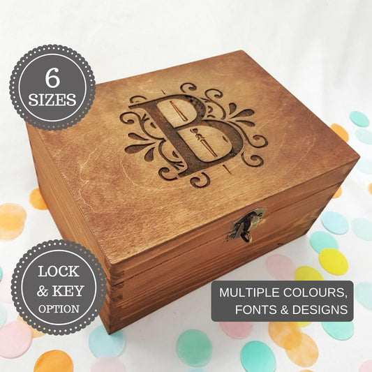 Personalised Birthday Monogram Keepsake Box I 18th 21st 30th 40th 50th 60th