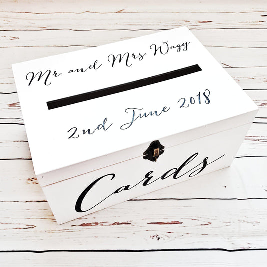 Personalised Event Wedding Card Box With Slot & Lock