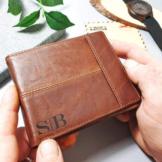 Personalised Leather Wallet I Engraved 21st 18th Birthday Gift for Him