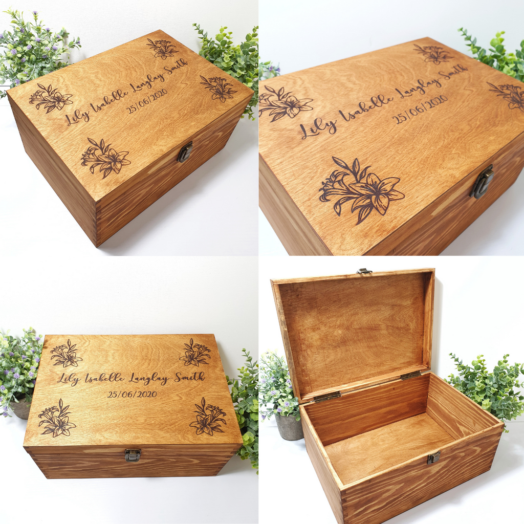 Occasion Keepsake Boxes I Personalised Wood Memory Boxes I Make Memento