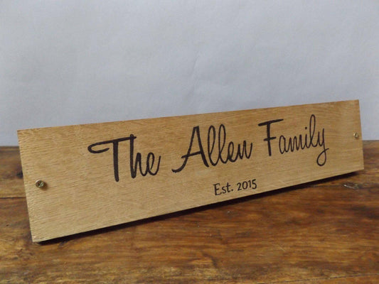 Personalised Oak Family Plaque