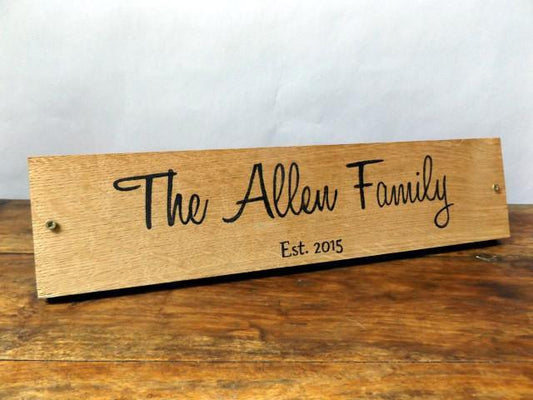 Personalised Oak Family Plaque