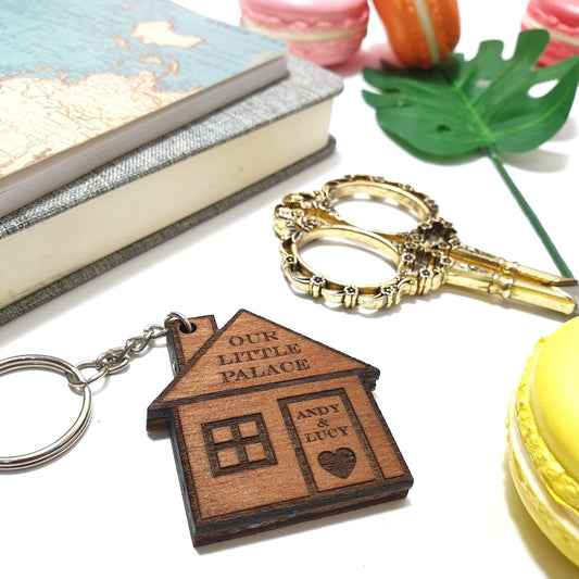 Personalised Our Little Palace Home Keyring I New Home Gift Keyring I Wooden Keychain I Housewarming Gift