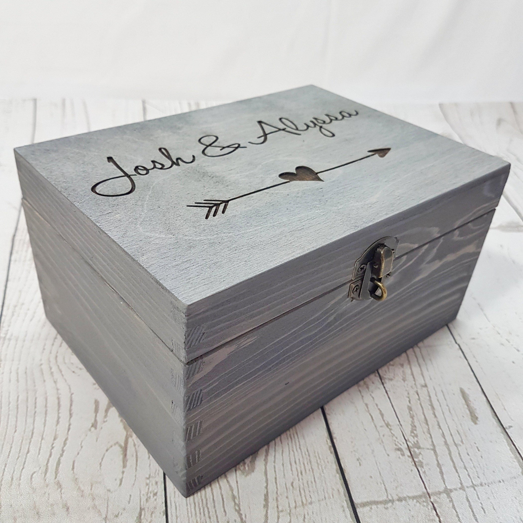 Personalised Wedding Keepsake Box I Engraved Heart Anniversary Box ...