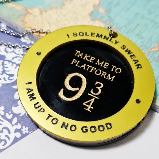 Platform 9 3/4 Necklace l I Solemnly Swear I am up to no good Pendant