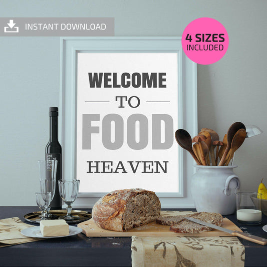 Welcome to Food Heaven Printable Poster